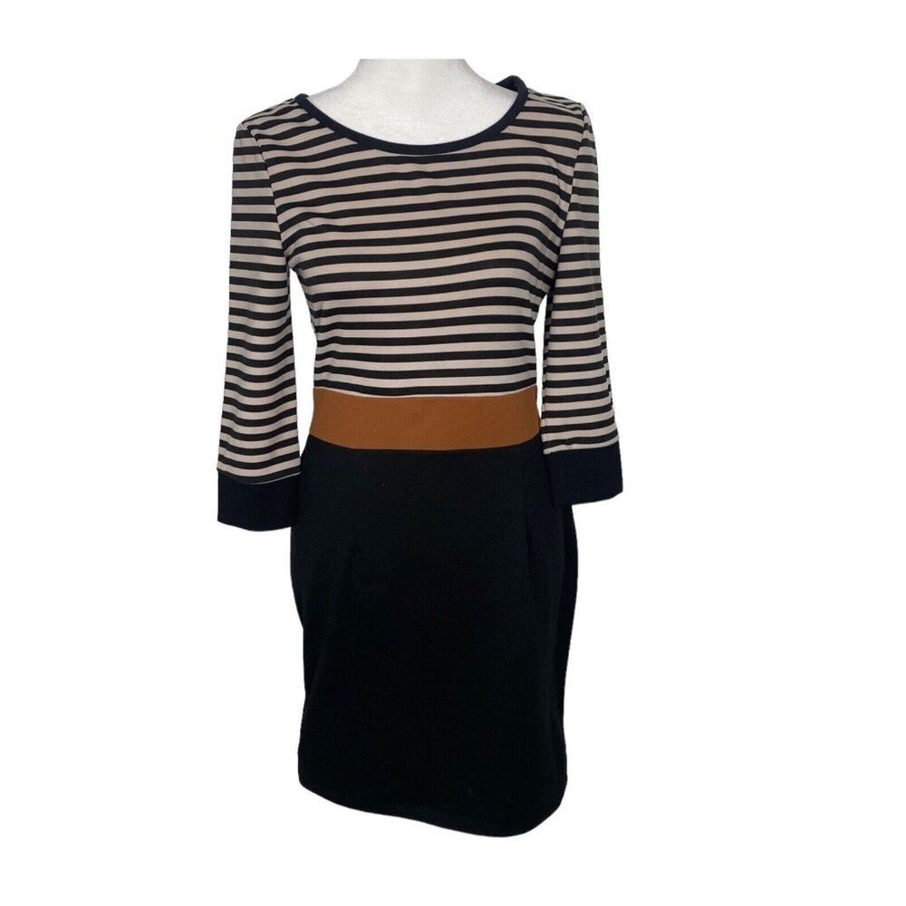 Vtg FINE ILLUSION Women Lambs Wool Blend Sweater Dress Sz 14 Black 4a-16